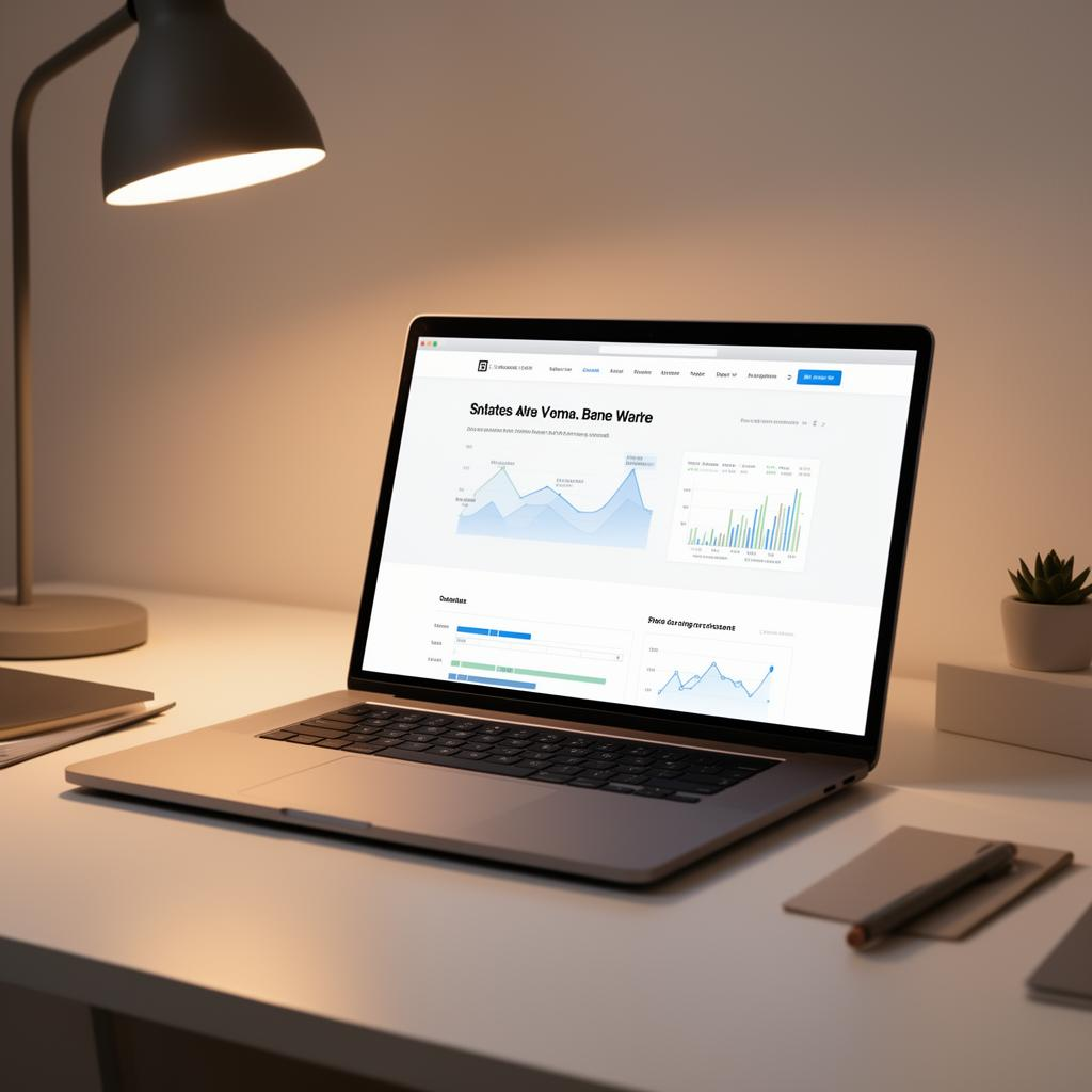 Laptop displaying website analytics dashboard for digital marketing services